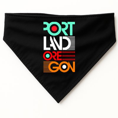 Portland Oregon Retro Typography USA-Made Doggie Bandana