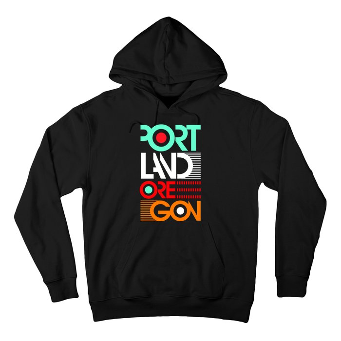 Portland Oregon Retro Typography Hoodie