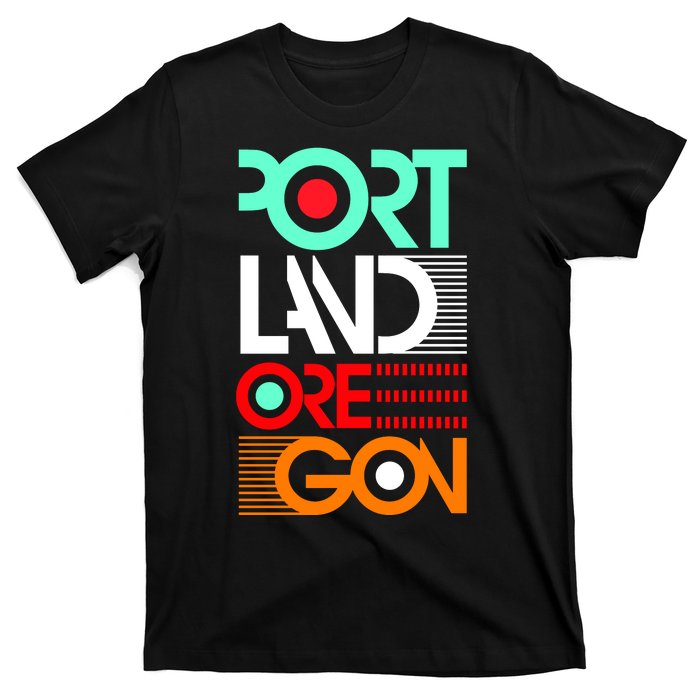 Portland Oregon Retro Typography T-Shirt