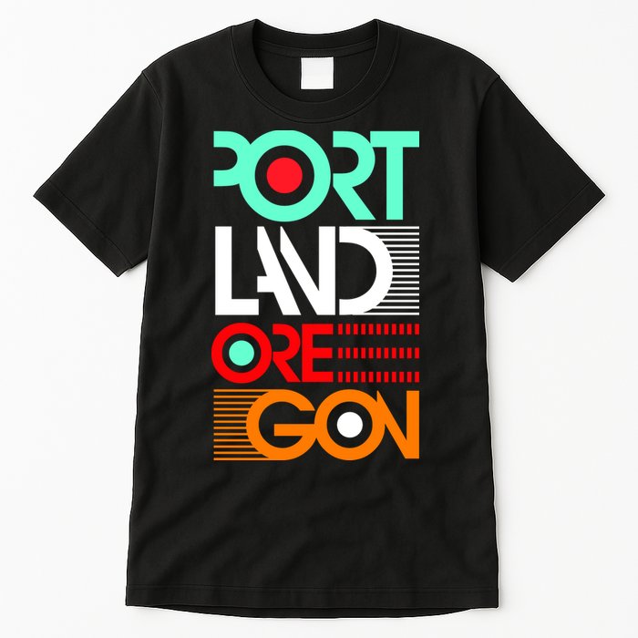 Portland Oregon Retro Typography Tall T-Shirt