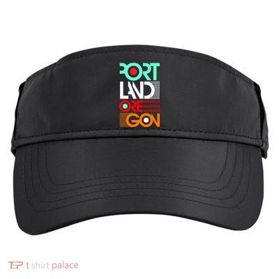 Portland Oregon Retro Typography Adult Drive Performance Visor