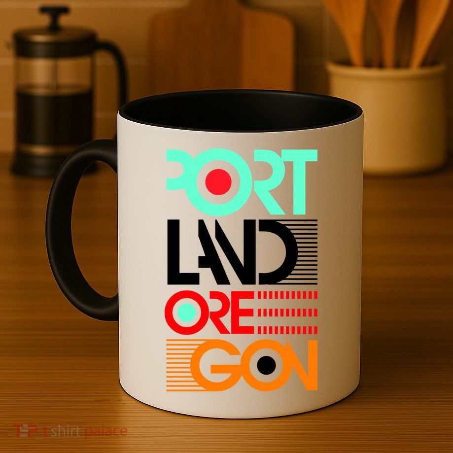 Portland Oregon Retro Typography Mug