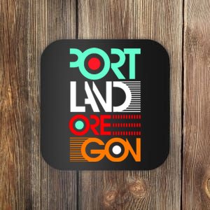 Portland Oregon Retro Typography Coaster