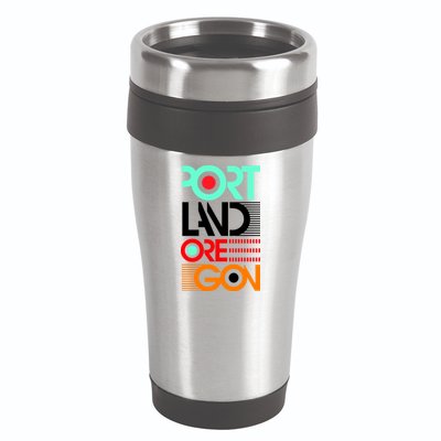 Portland Oregon Retro Typography 16oz Travel Tumbler
