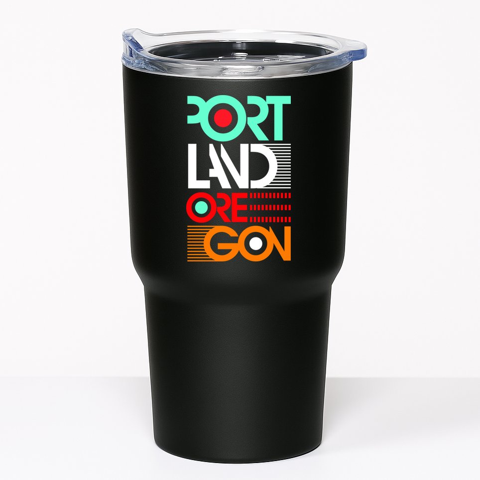 Portland Oregon Retro Typography Tumbler