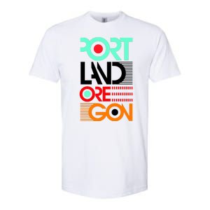 Portland Oregon Retro Typography Softstyle® CVC T-Shirt