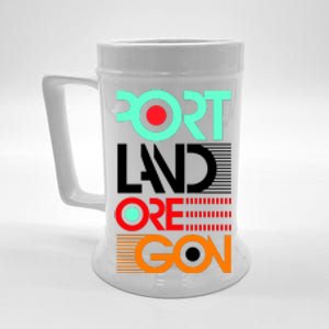 Portland Oregon Retro Typography Beer Stein