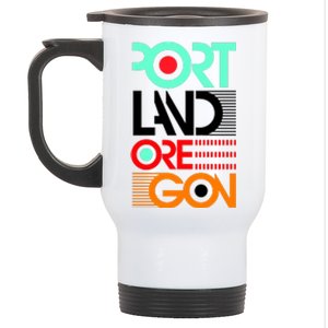 Portland Oregon Retro Typography Stainless Steel Travel Mug