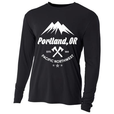 Portland Oregon Estd1843 Pacific Northwest Cooling Performance Long Sleeve Crew
