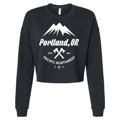 Portland Oregon Estd1843 Pacific Northwest Cropped Pullover Crew