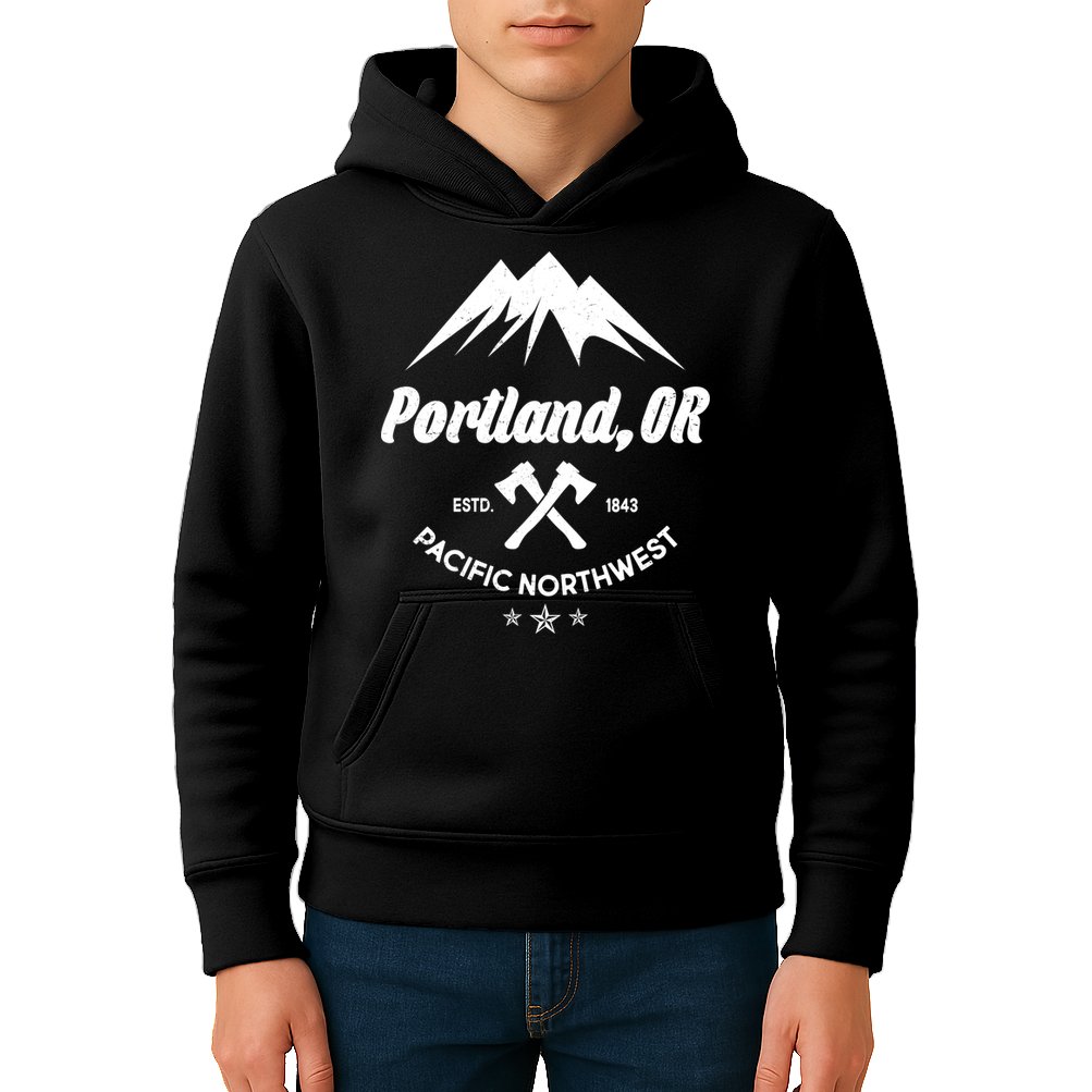 Portland Oregon Estd1843 Pacific Northwest Kids Hoodie