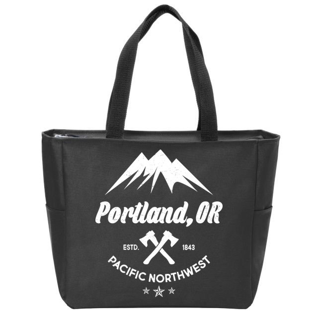 Portland Oregon Estd1843 Pacific Northwest Zip Tote Bag