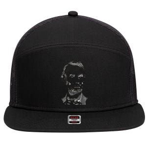 Portrait of Abraham Lincoln 7 Panel Mesh Trucker Snapback Hat