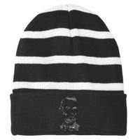 Portrait of Abraham Lincoln Striped Beanie with Solid Band