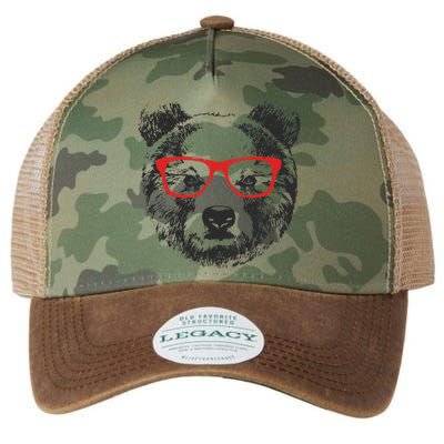 Portrait of Bear with glasses Legacy Tie Dye Trucker Hat