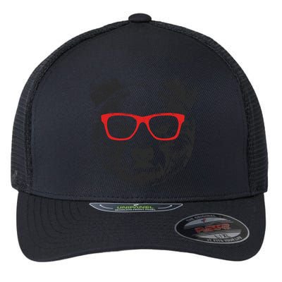 Portrait of Bear with glasses Flexfit Unipanel Trucker Cap