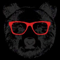 Portrait of Bear with glasses Zip Tote Bag