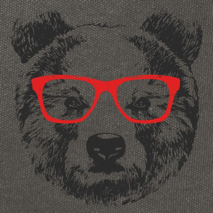 Portrait of Bear with glasses Cotton Canvas Backpack