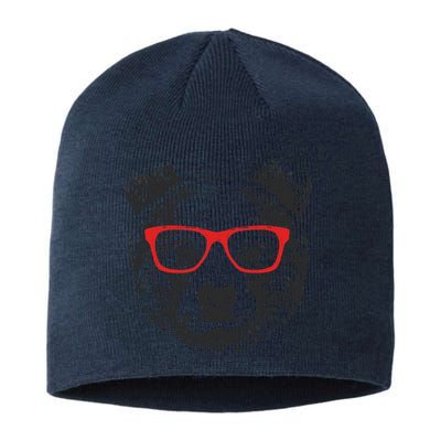 Portrait of Bear with glasses Sustainable Beanie