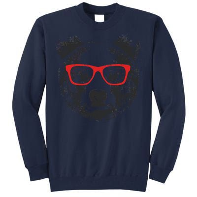 Portrait of Bear with glasses Tall Sweatshirt