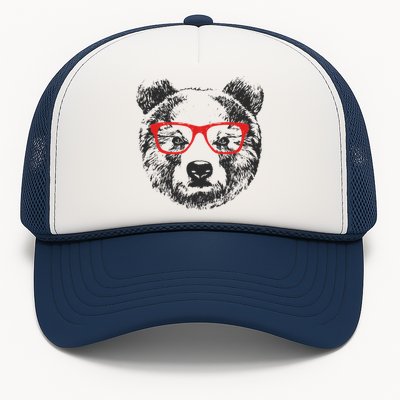 Portrait of Bear with glasses Trucker Hat