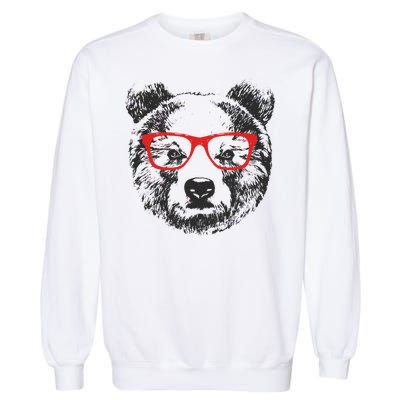 Portrait of Bear with glasses Garment-Dyed Sweatshirt