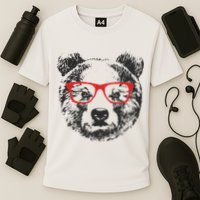 Portrait of Bear with glasses Cooling Performance Crew T-Shirt