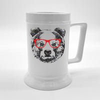 Portrait of Bear with glasses Beer Stein