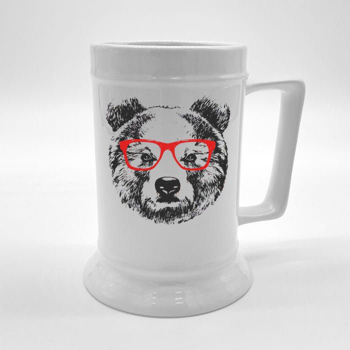 Portrait of Bear with glasses Beer Stein