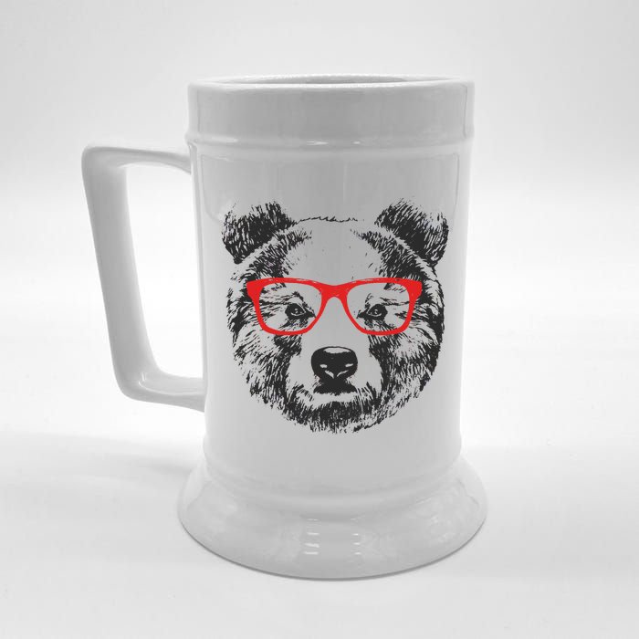 Portrait of Bear with glasses Beer Stein