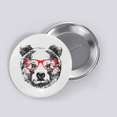 Portrait of Bear with glasses Button