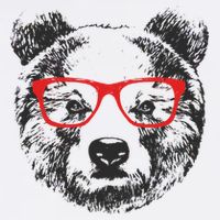 Portrait of Bear with glasses Adult Drive Performance Visor