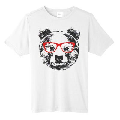 Portrait of Bear with glasses Tall Fusion ChromaSoft Performance T-Shirt