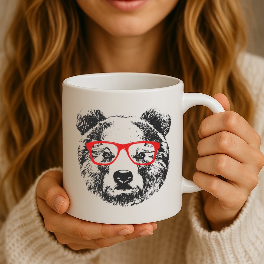 Portrait of Bear with glasses Mug