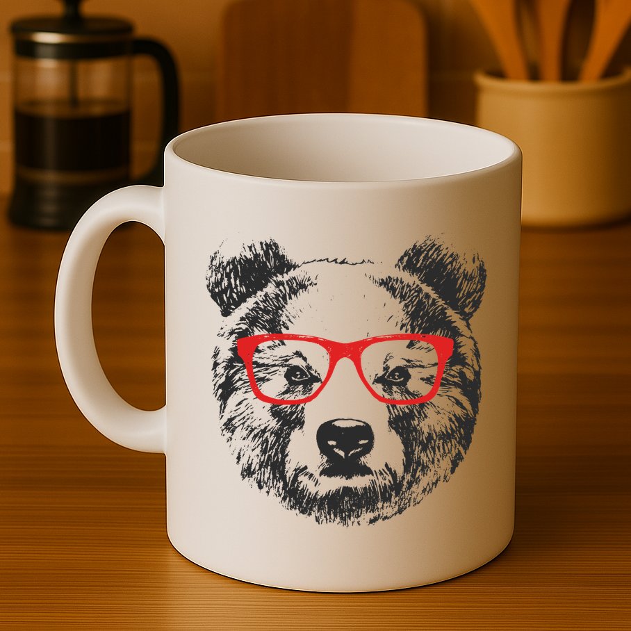 Portrait of Bear with glasses Mug