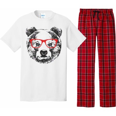 Portrait of Bear with glasses Pajama Set