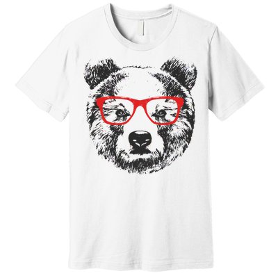 Portrait of Bear with glasses Premium T-Shirt