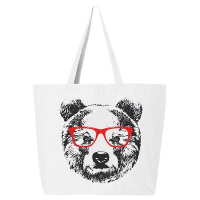 Portrait of Bear with glasses 25L Jumbo Tote