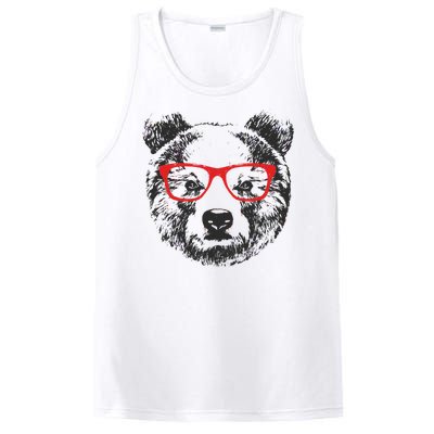 Portrait of Bear with glasses PosiCharge Competitor Tank