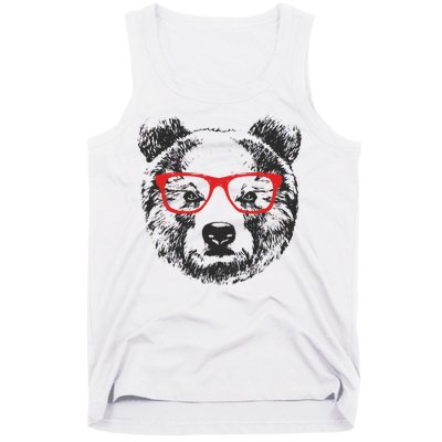 Portrait of Bear with glasses Tank Top