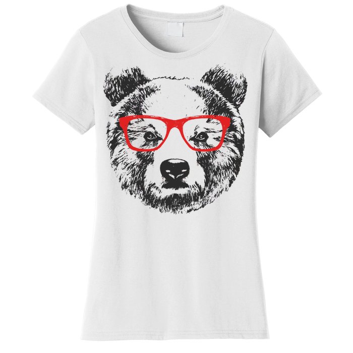 Portrait of Bear with glasses Women's T-Shirt