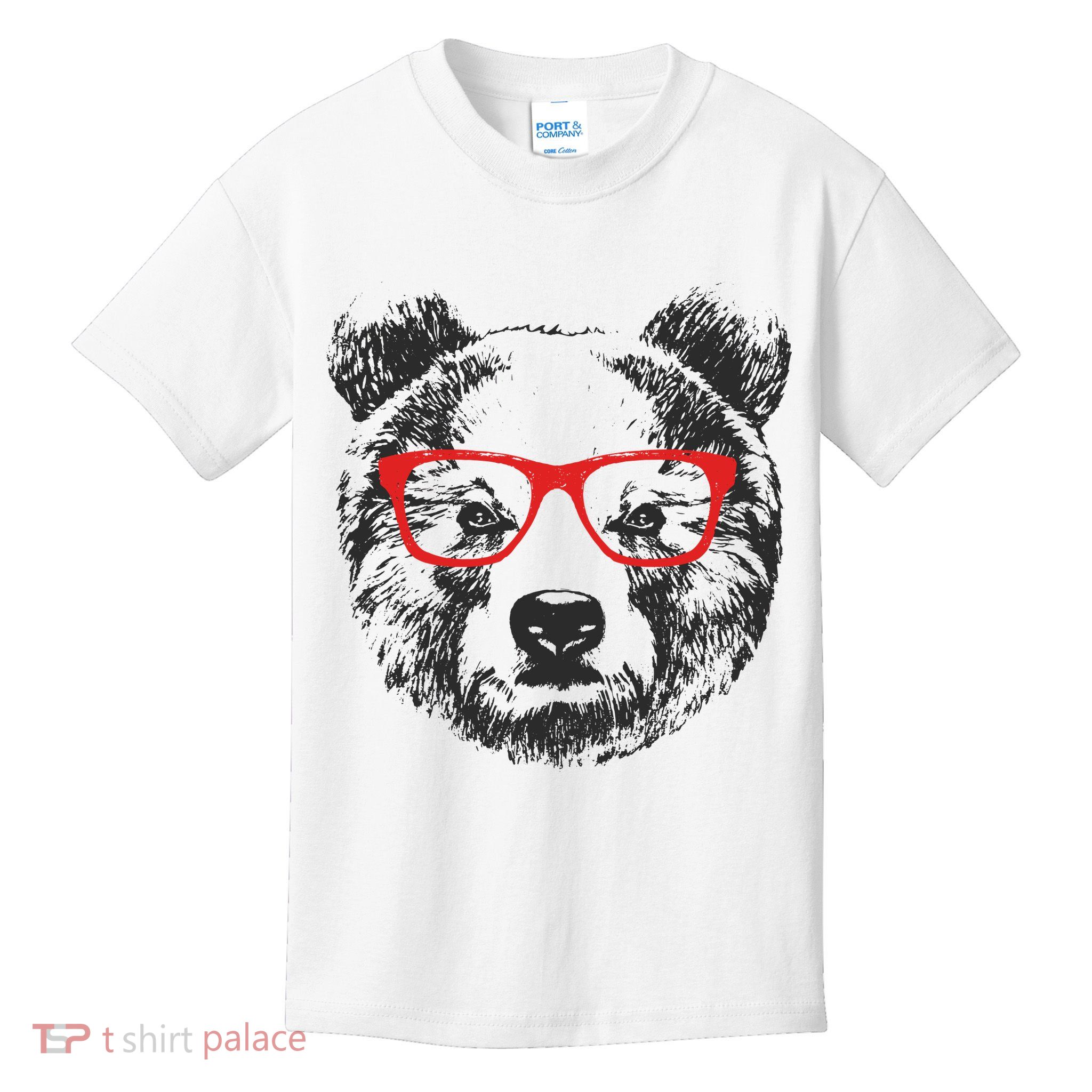 Portrait of Bear with glasses Kids T-Shirt
