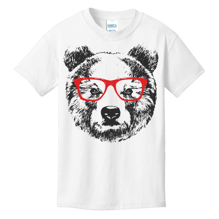 Portrait of Bear with glasses Kids T-Shirt