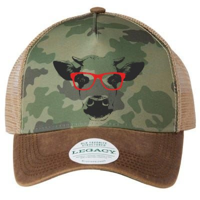 Portrait of Cow with glasses Legacy Tie Dye Trucker Hat