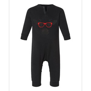 Portrait of Cow with glasses Infant Fleece One Piece