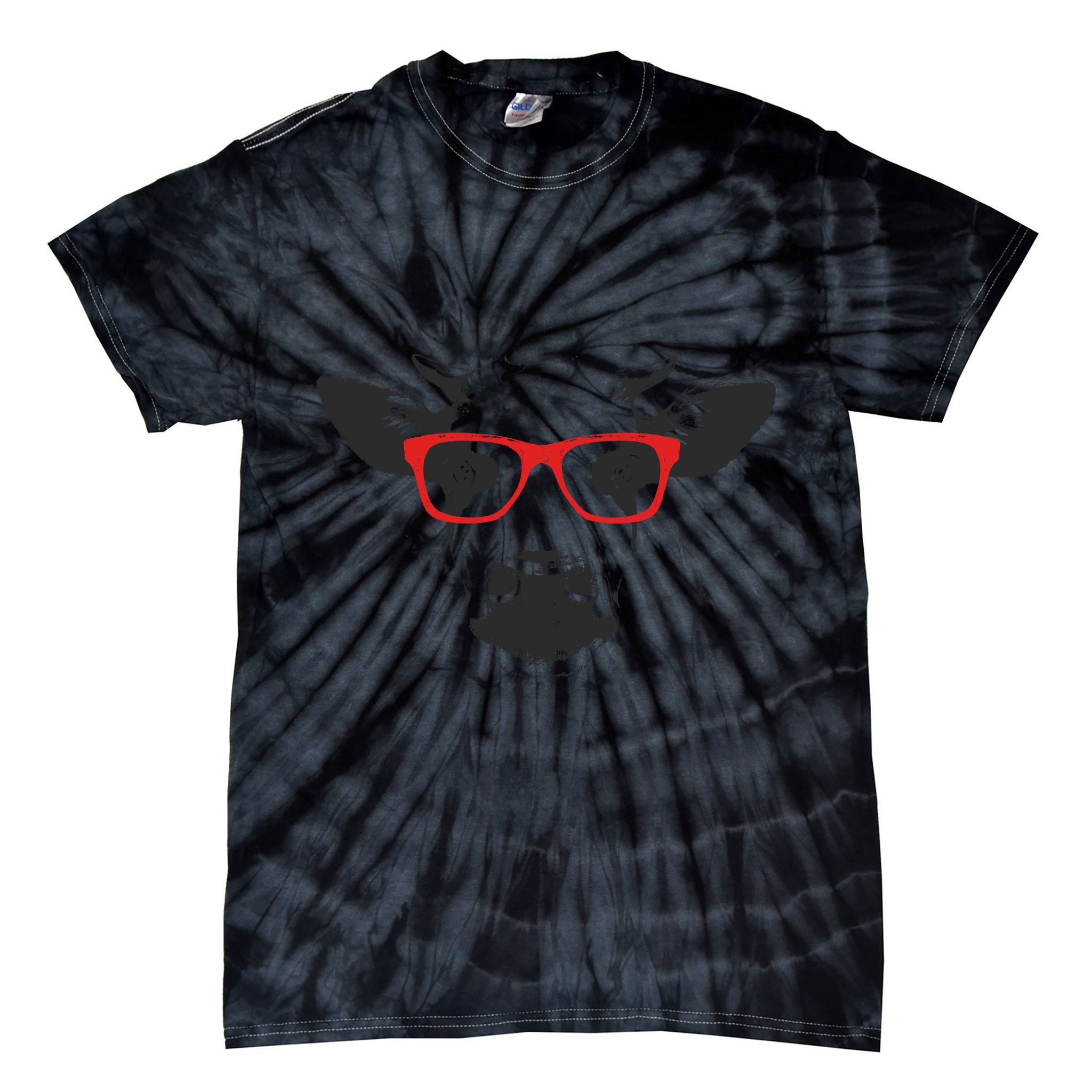 Portrait of Cow with glasses Tie-Dye T-Shirt