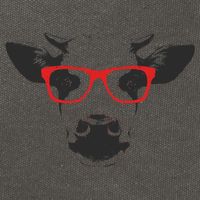 Portrait of Cow with glasses Cotton Canvas Backpack