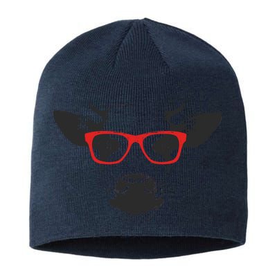 Portrait of Cow with glasses Sustainable Beanie