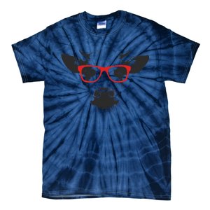 Portrait of Cow with glasses Tie-Dye T-Shirt