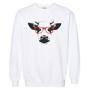 Portrait of Cow with glasses Garment-Dyed Sweatshirt